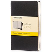 Moleskine Cahier Notebooks P black checked 3 pcs
