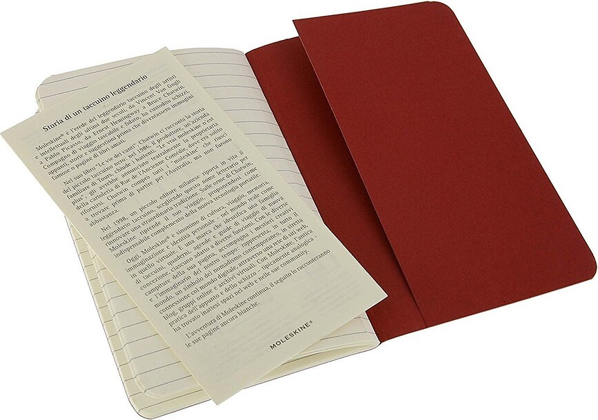 Moleskine Cahier P Zvezki črtasti, bordo, 3 kosi