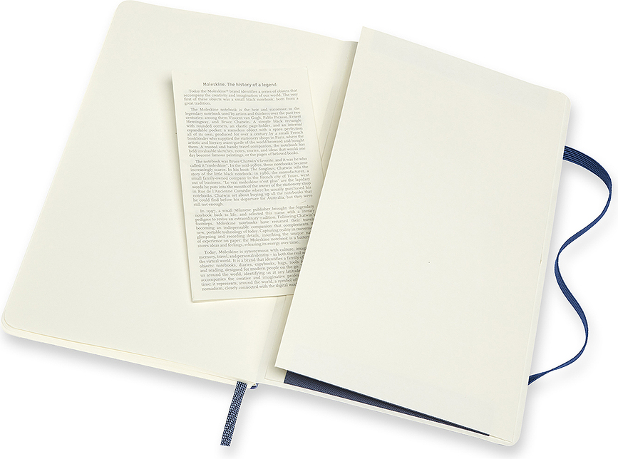 Moleskine Carnet L, couverture souple, 192 pages, noir, pages lisses et lignées