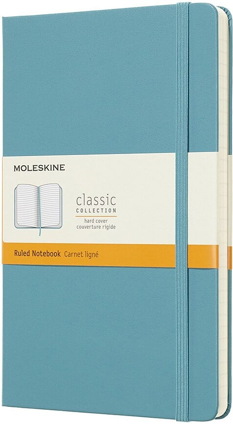 Moleskine Carnet ligné, Format L, bleu récif