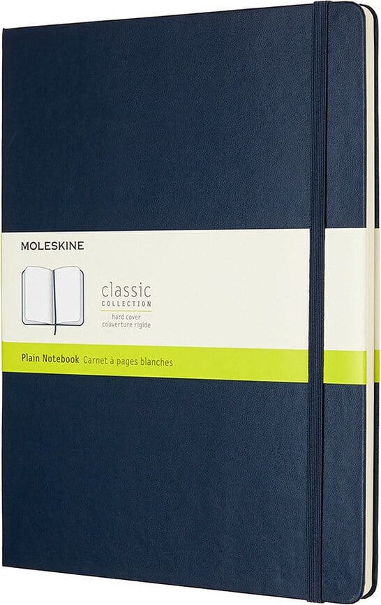 Moleskine Carnet lisse XL, bleu saphir, à couverture rigide