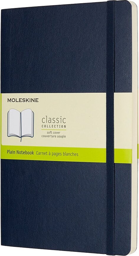 Moleskine Carnet pages unies, couverture souple, L, 192 pages, bleu saphir