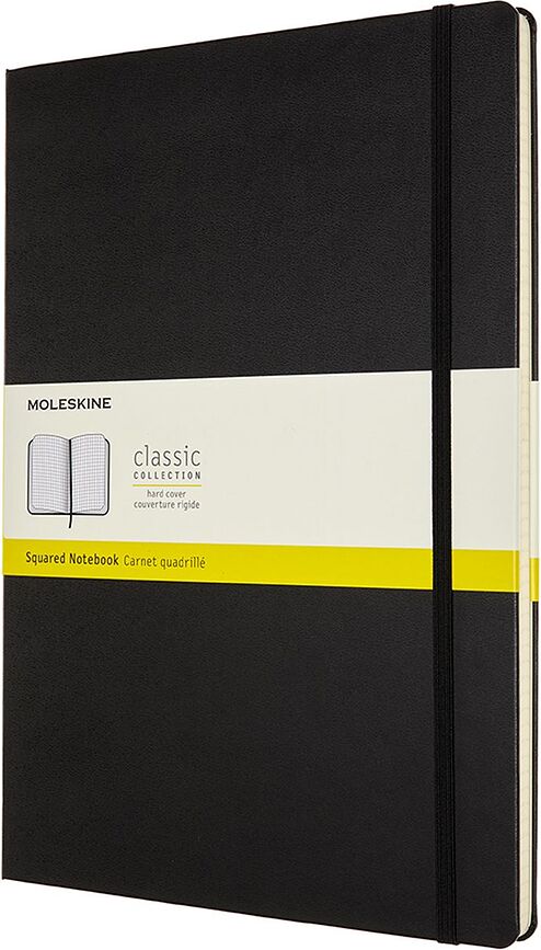 Moleskine Classic Beležnica trda vezava, A4, 192 strani, karirana, črna