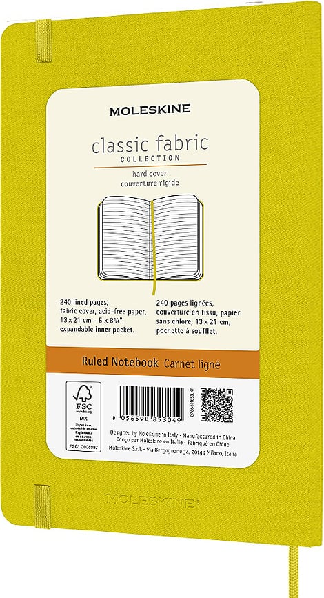 Moleskine Classic Bilježnica s linijama L tvrdi uvez žuta 240 stranica