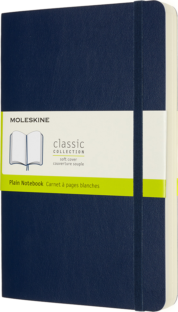 Moleskine Classic Blanko Notizbuch L 400 Seiten blau weicher Einband