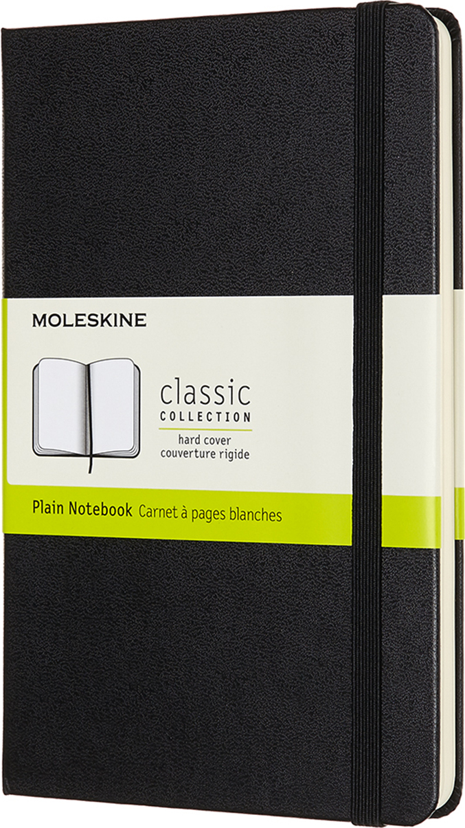 Moleskine Classic Blanko Notizbuch M 208 Seiten schwarz harter Einband