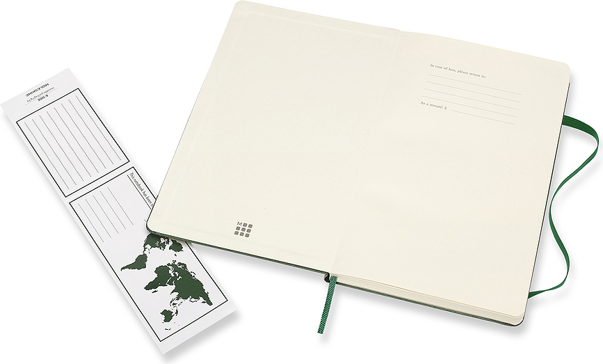 Moleskine Classic Carnet à pages vierges, format L, 240 pages, couverture rigide, vert forêt