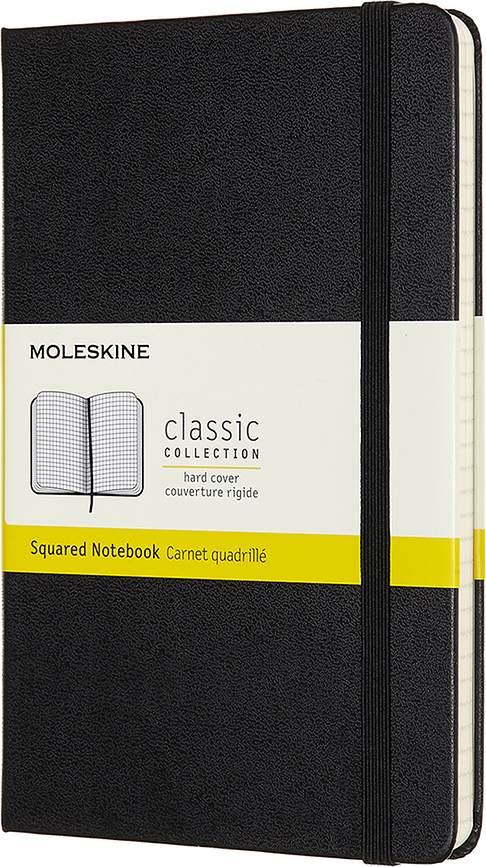 Moleskine Classic fekete Kockás notesz M 208 oldal kemény-fedeles