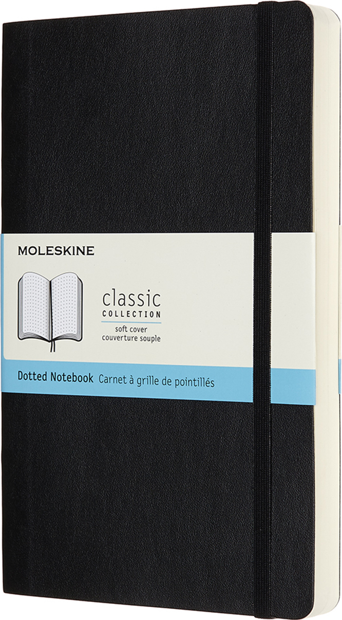 Moleskine Classic Gepunktetes Notizbuch L 400 Seiten schwarz weicher Einband