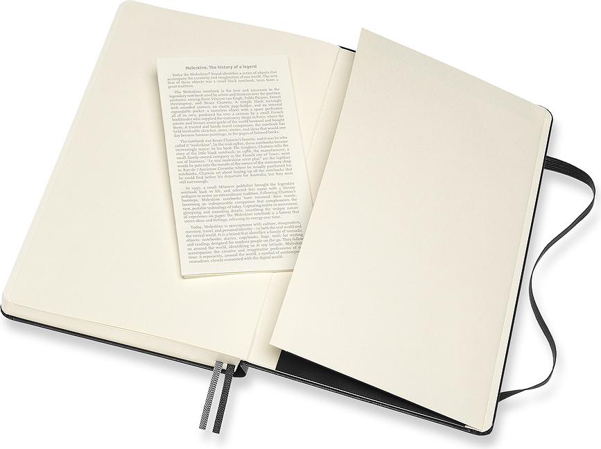 Moleskine Classic L Σημειωματάριο με λευκές σελίδες, 400 σελίδες, μαύρο, σκληρό εξώφυλλο