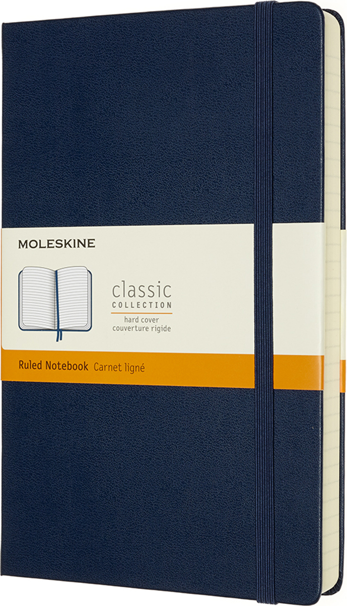 Moleskine Classic Liniertes Notizbuch L 400 Seiten blau harter Einband