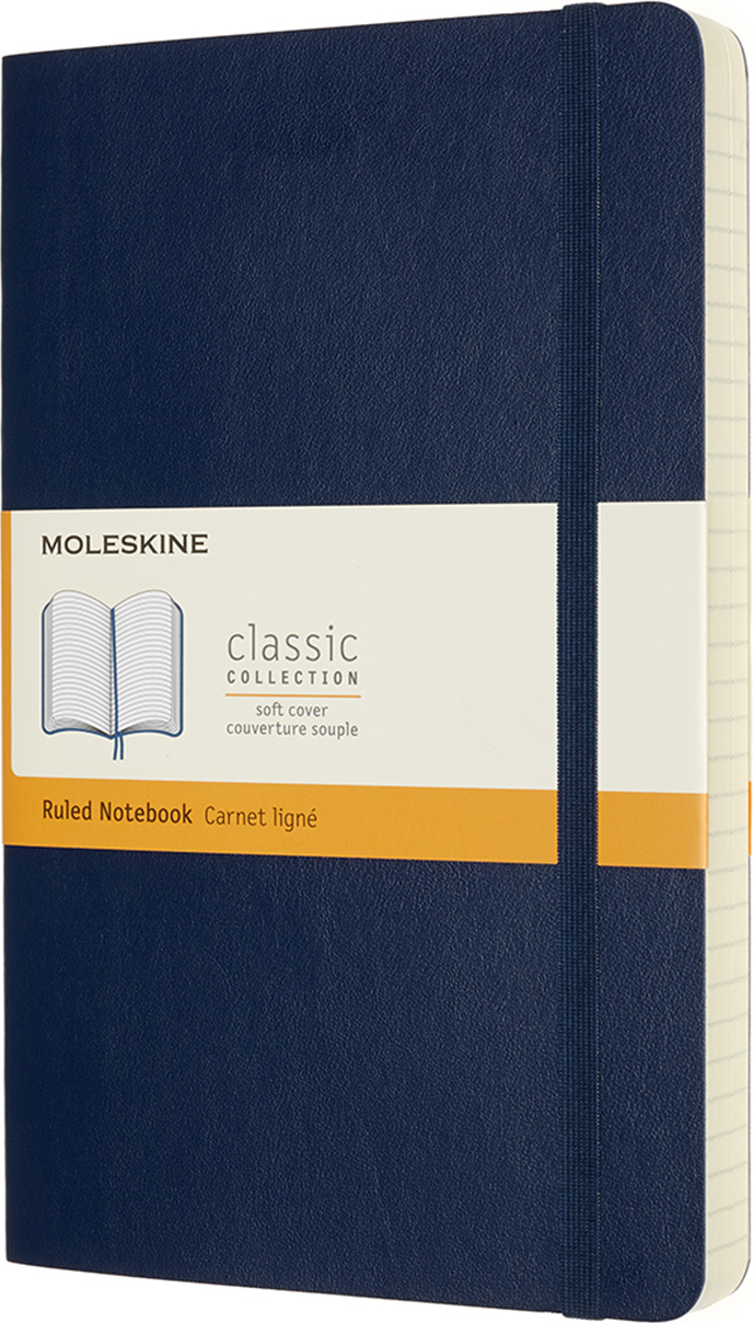 Moleskine Classic Liniertes Notizbuch L 400 Seiten blau weicher Einband