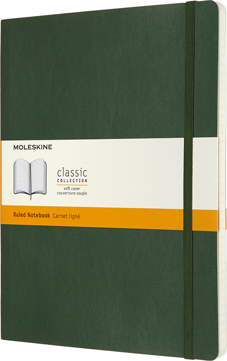 Moleskine Classic Liniertes Notizbuch XL 192 Seiten Waldgrün weicher Einband