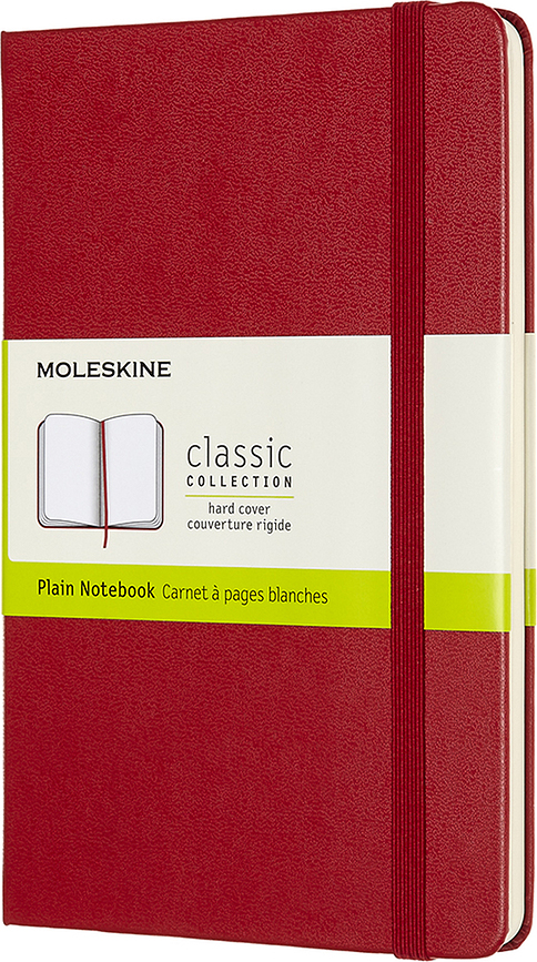 Moleskine Classic M Zvezek prazen, 208 strani, rdeč, trda vezava