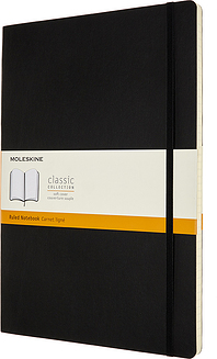 Moleskine Classic Märkmeraamatud A4 192 lehekülge mustad paelaga pehmed köited