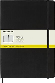 Moleskine Classic Märkmeraamatud A4 192 lehekülge mustad ruudulised kõvad köited