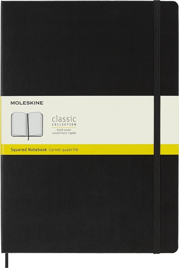 Moleskine Classic Märkmeraamatud A4 192 lehekülge mustad ruudulised kõvad köited