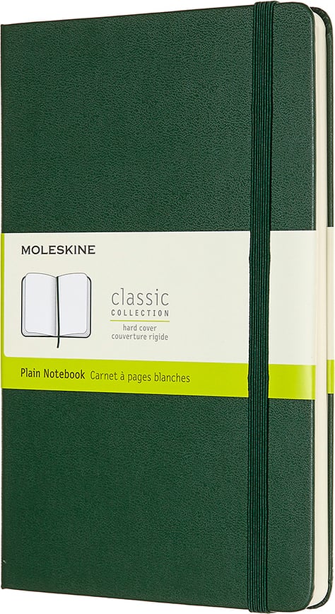 Moleskine Classic Märkmeraamatud L 240 lehekülge metsarohelised siledad kõvad köited