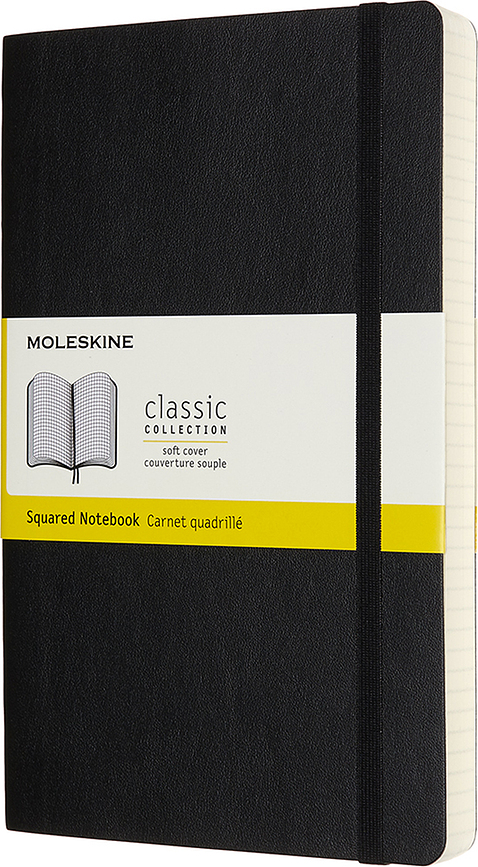 Moleskine Classic Märkmeraamatud L 400 lehekülge mustad ruudulised pehmed köited
