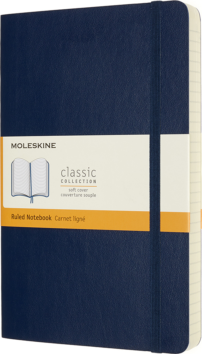 Moleskine Classic Märkmeraamatud L 400 lehekülge sinised paelaga pehmed köited