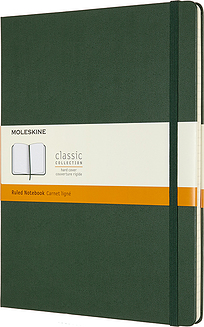 Moleskine Classic Märkmeraamatud XL 192 lehekülge metsarohelised paelaga kõvad köited