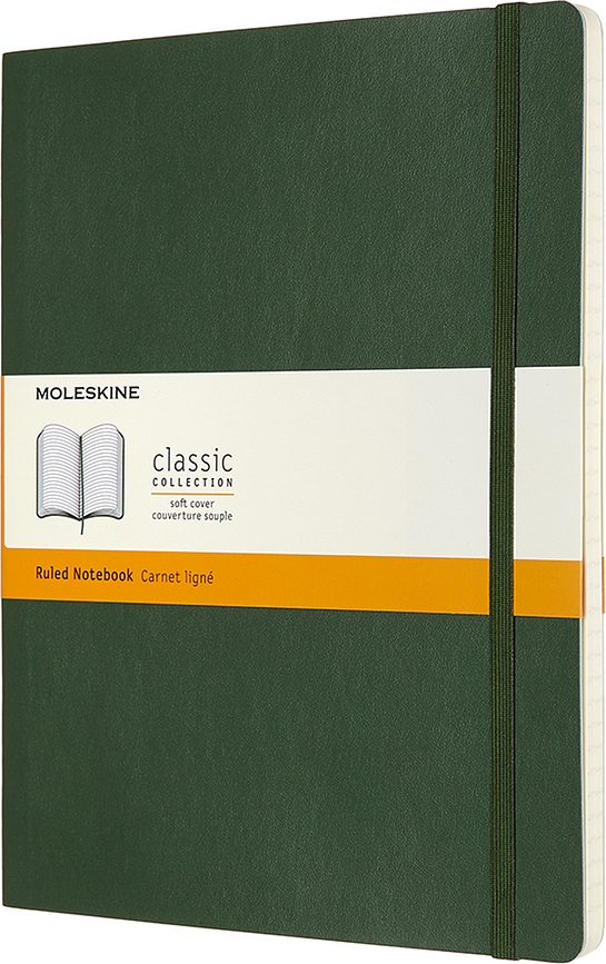 Moleskine Classic Märkmeraamatud XL 192 lehekülge metsarohelised paelaga pehmed köited