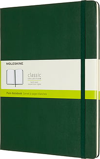 Moleskine Classic Märkmeraamatud XL 192 lehekülge metsarohelised siledad kõvad köited