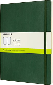 Moleskine Classic Märkmeraamatud XL 192 lehekülge metsarohelised siledad pehmed köited