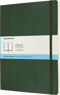 Moleskine Classic Märkmeraamatud XL 192 lehekülge metsarohelised täppidega pehmed köited