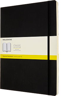 Moleskine Classic Märkmeraamatud XXL 192 lehte mustad ruudulised pehmed köited