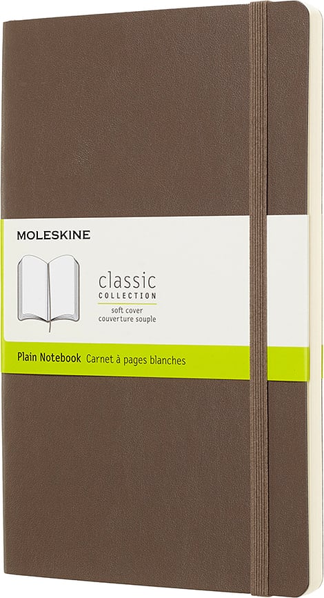 Moleskine Classic Notebook Large, 192 sidor, slät, earth brown, mjuk pärm