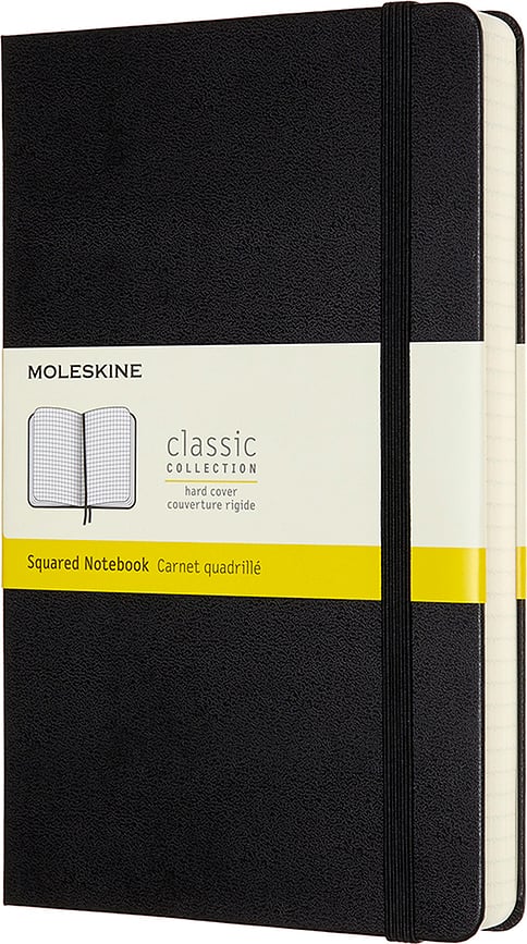 Moleskine Classic Notizbuch L 400 Seiten schwarz kariert harter Einband