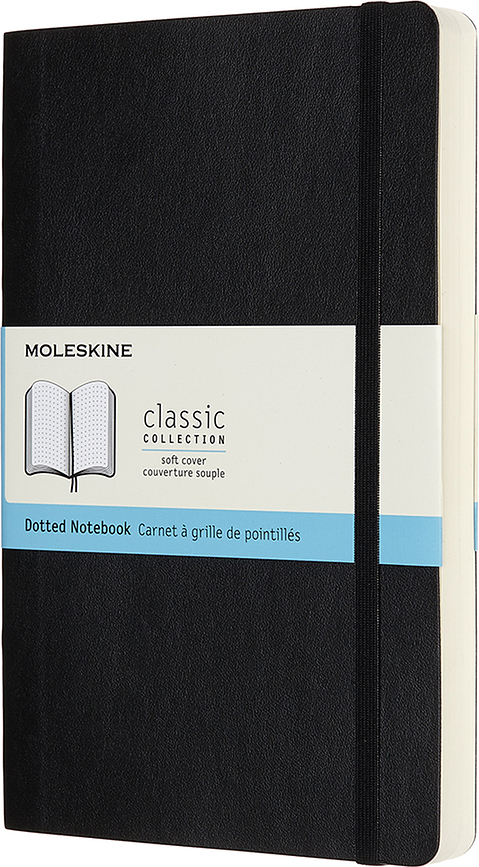 Moleskine Classic Σημειωματάριο με τελείες, μαλακό εξώφυλλο, L, 400 σελίδες, μαύρο