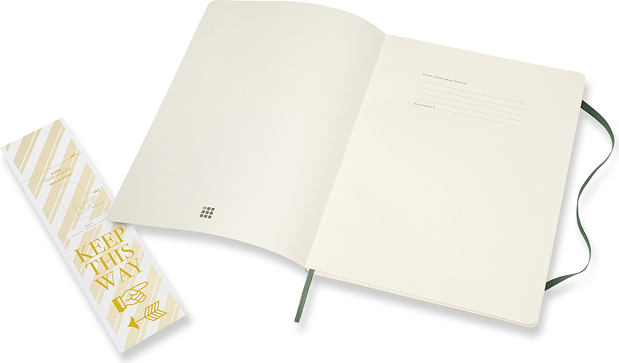 Moleskine Classic Σημειωματάριο ριγέ, μαλακό εξώφυλλο, XL, 192 σελίδες, δασικό πράσινο