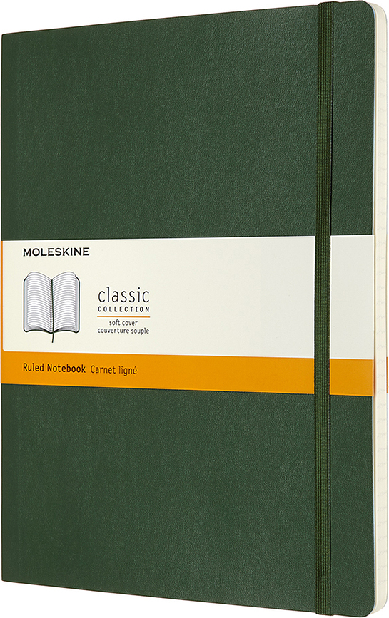 Moleskine Classic XL Bilježnica s crtama 192 stranice šumsko zelena meke korice