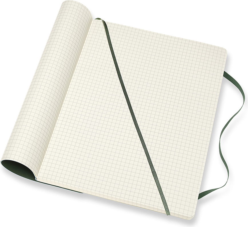 Moleskine Classic XL Carnet à carreaux, 192 pages, vert forêt, couverture souple
