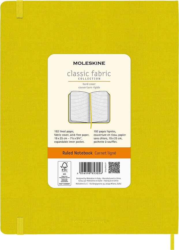 Moleskine Classic XL Carnet ligné à couverture rigide, 192 pages, jaune