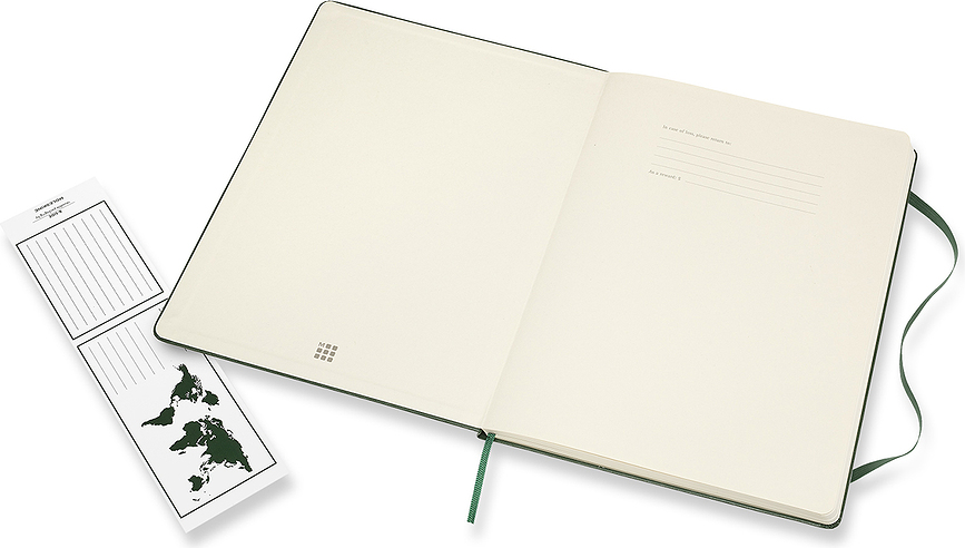 Moleskine Classic XL Σημειωματάριο, λευκό, σκληρό εξώφυλλο, πράσινο δάσους, 192 σελίδες