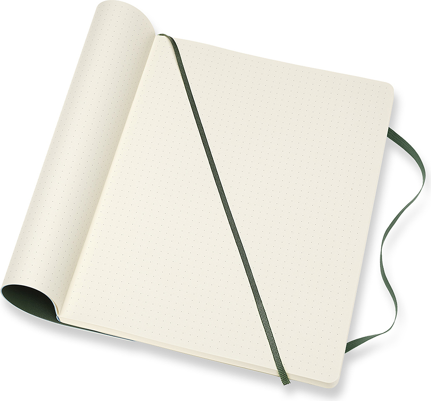 Moleskine Classic XL Zvezek brez črt, 192 strani, gozdno zelena, mehka vezava