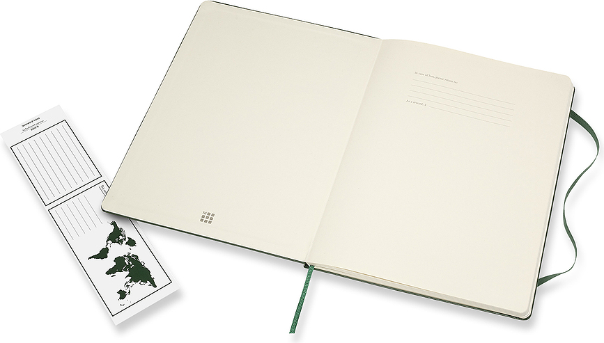 Moleskine Classic XL Zvezek kariran, 192 strani, gozdno zelena, trda vezava