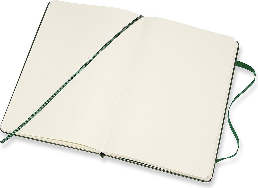 Moleskine Classic Zvezek gladek, trda vezava, L, 240 strani, gozdno zelena