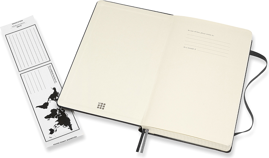 Moleskine Classic Zvezek kariran, trda vezava, L, 400 strani, črn