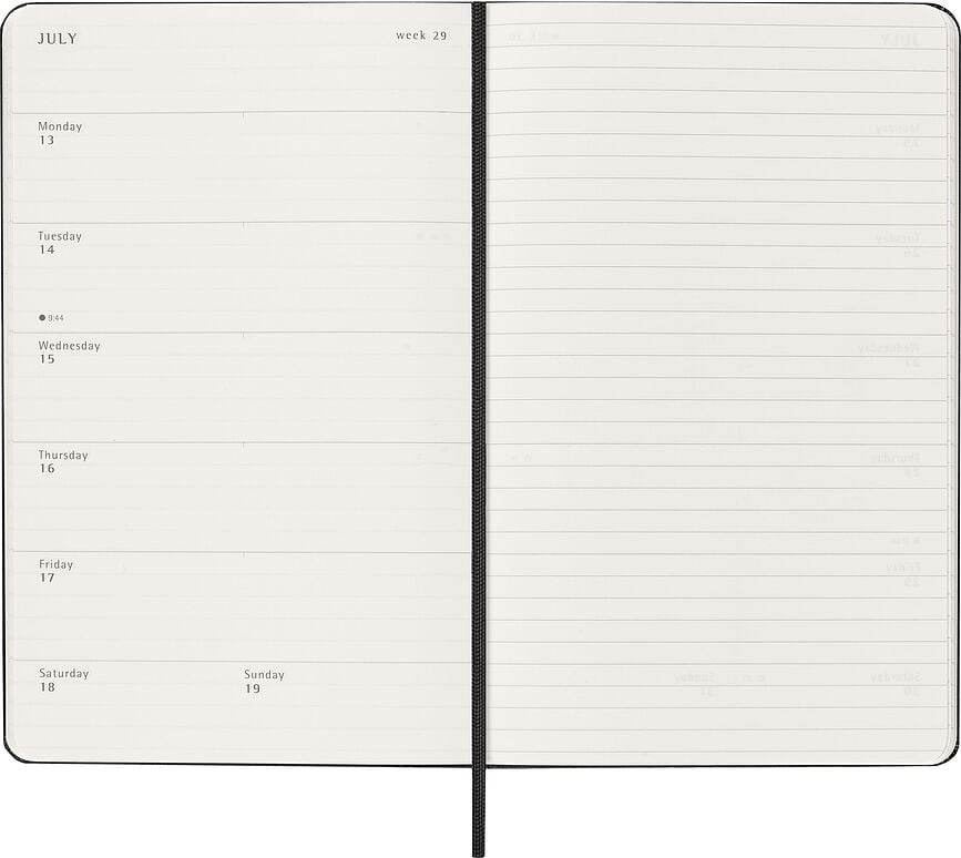 Moleskine Ημερολόγιο Εβδομαδιαίο 2026, 12 μηνών, σκληρό εξώφυλλο, L, μπλε navy