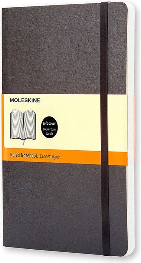 Moleskine fekete Vonalas jegyzetfüzet L 192 oldal puha borító