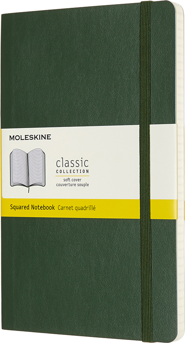 Moleskine Kariertes Notizbuch L 192 Seiten Waldgrün weicher Einband