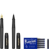 Moleskine & Kaweco Füllfederhalter und Kugelschreiber schwarz nit 6 Tintenpatronen 9 El.