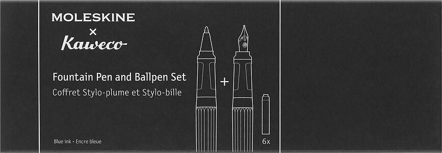 Moleskine & Kaweco Nalivpero i Kemijska Olovka crveni s 6 patrona Set od 9 dijelova