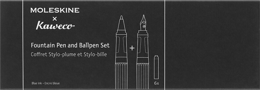 Moleskine & Kaweco Ensemble Stylo Plume et Stylo Bille, rouge, avec 6 cartouches, Set 9 pièces