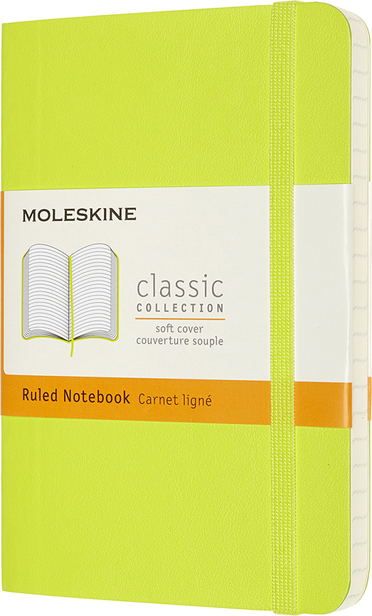 Moleskine Lined notebook P lime softcover