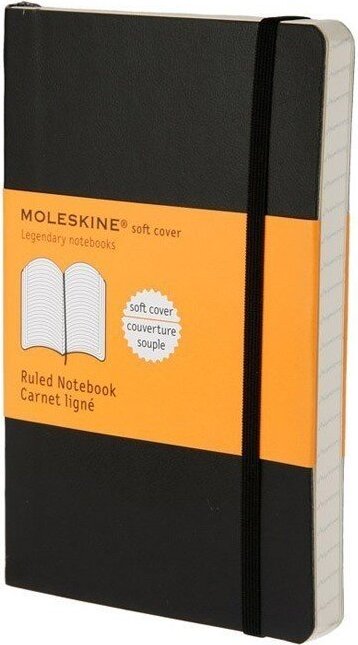 Moleskine Liniertes Notizbuch P schwarz weicher Einband